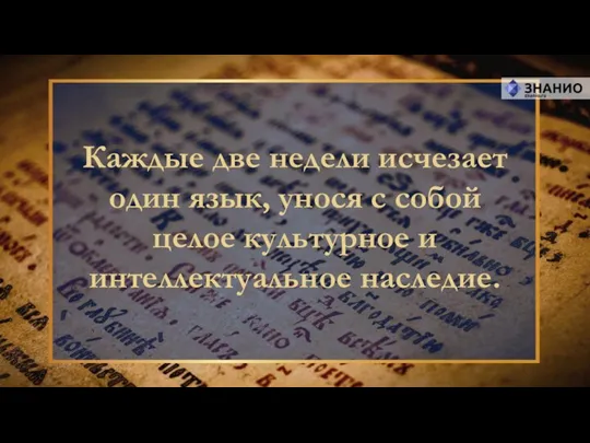 Каждые две недели исчезает один язык, унося с собой целое культурное и интеллектуальное наследие.