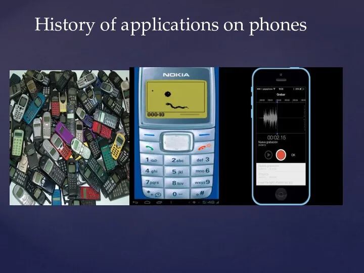History of applications on phones