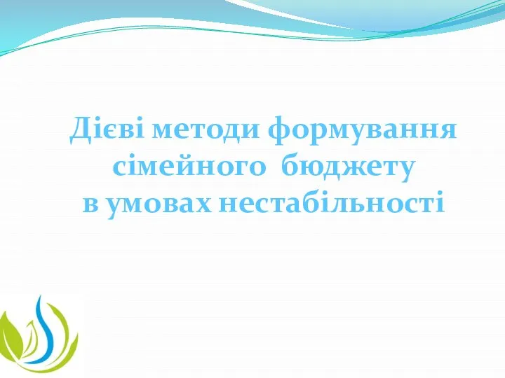 Дієві методи формування сімейного бюджету в умовах нестабільності