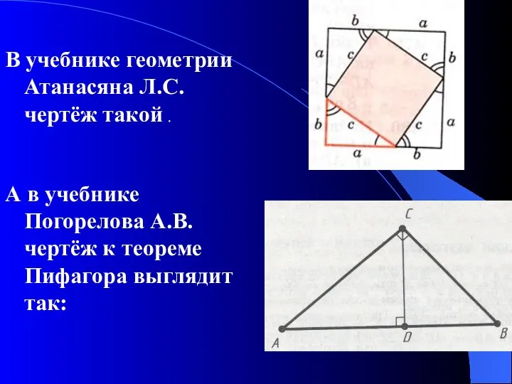 В учебнике геометрии Атанасяна Л.С. чертёж такой . А в учебнике Погорелова