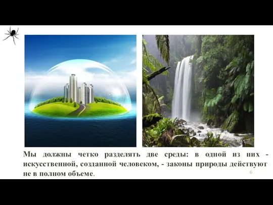 Мы должны четко разделять две среды: в одной из них - искусственной,