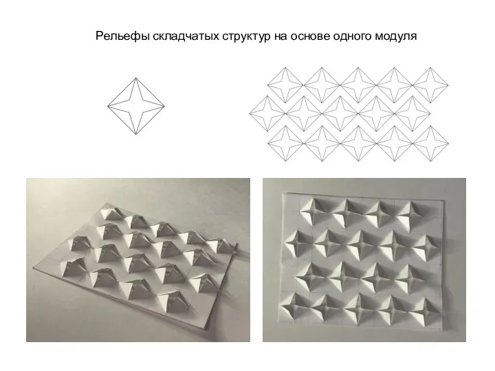 Рельефы складчатых структур на основе одного модуля