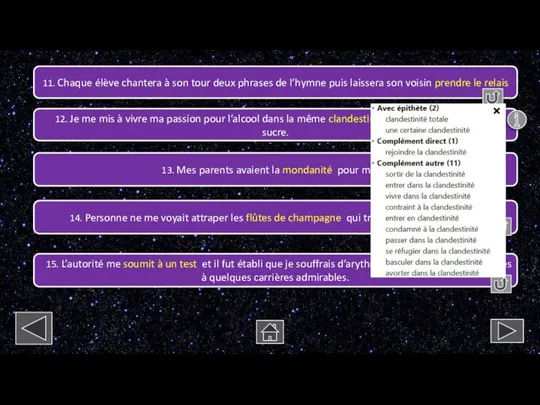 11. Chaque élève chantera à son tour deux phrases de l’hymne puis