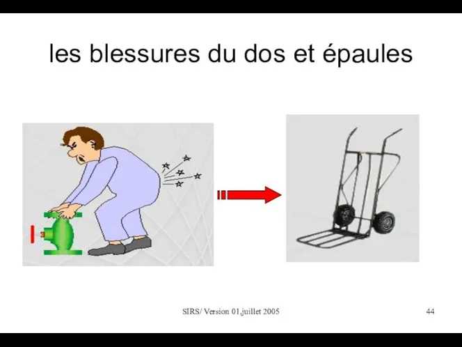 SIRS/ Version 01,juillet 2005 les blessures du dos et épaules