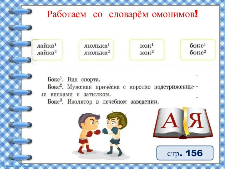 Работаем со словарём омонимов! стр. 156