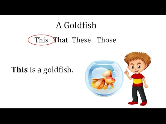 A Goldfish This That These Those This is a goldfish.