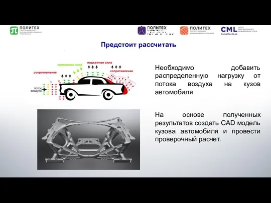 Предстоит рассчитать Необходимо добавить распределенную нагрузку от потока воздуха на кузов автомобиля