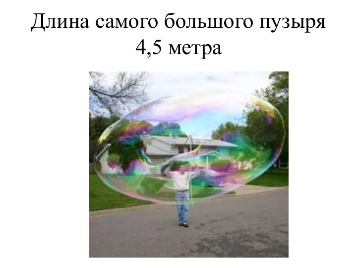 Длина самого большого пузыря 4,5 метра