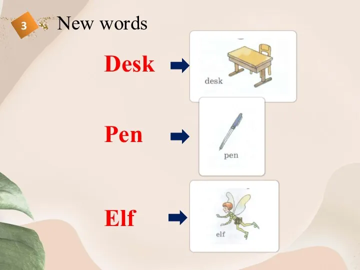 New words 3 Pen Desk Elf