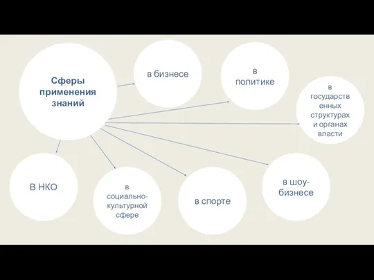 Сферы применения знаний в бизнесе в политике в государственных структурах и органах