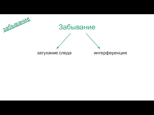 Забывание затухание следа интерференция забывание