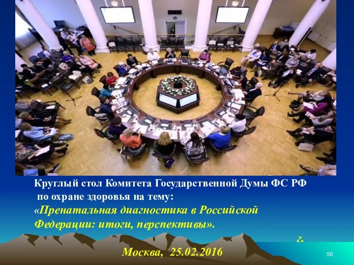 Круглый стол Комитета Государственной Думы ФС РФ по охране здоровья на тему: