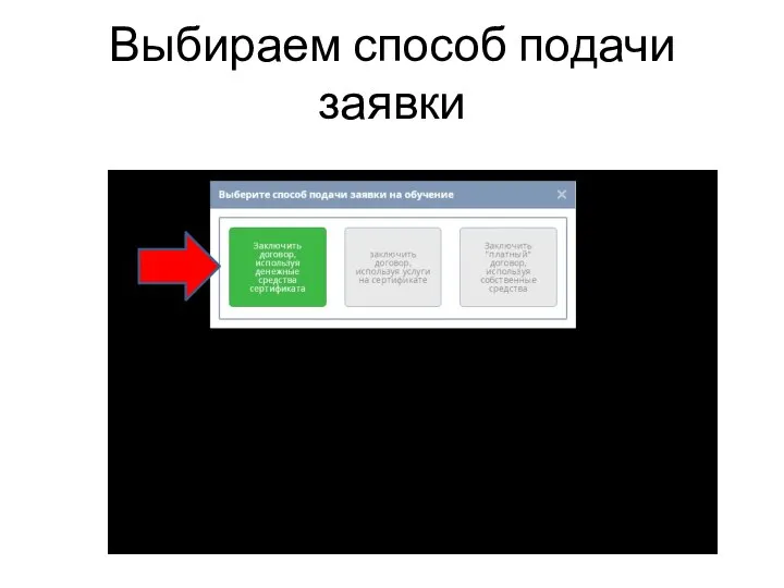 Выбираем способ подачи заявки