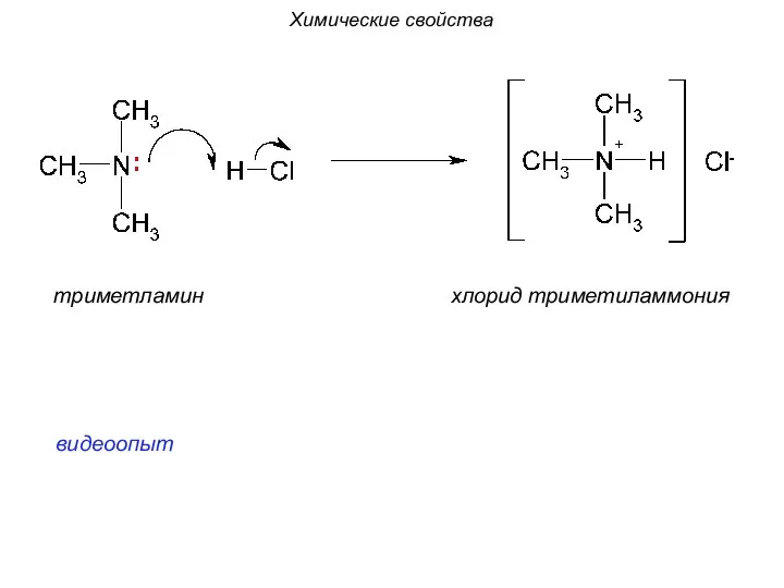 Химические свойства триметламин хлорид триметиламмония видеоопыт