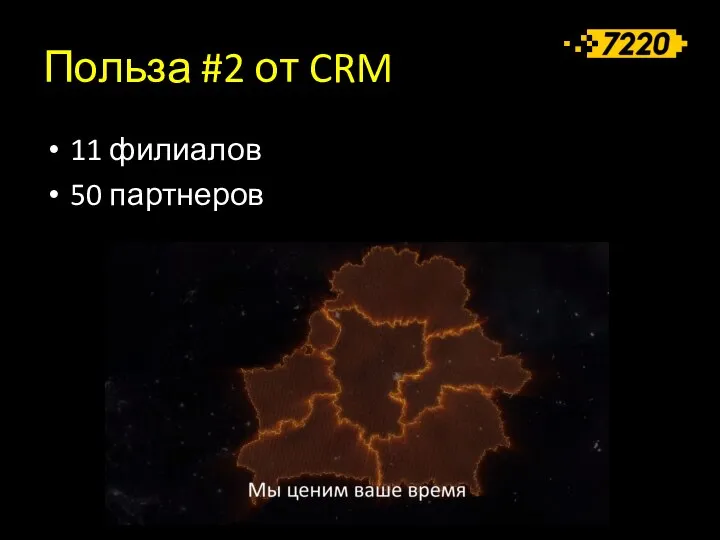 Польза #2 от CRM 11 филиалов 50 партнеров