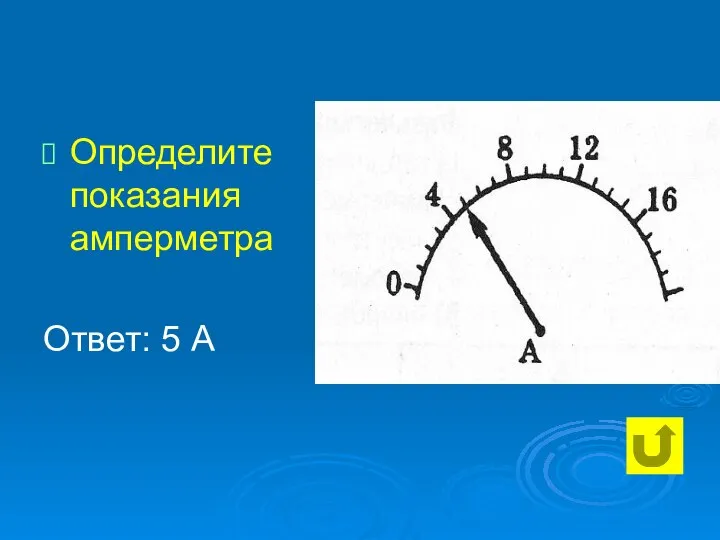 Определите показания амперметра Ответ: 5 А