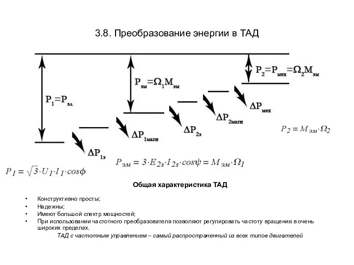 3.8. Преобразование энергии в ТАД Общая характеристика ТАД Конструктивно просты; Надежны; Имеют