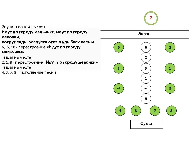 Звучит песня 45-57 сек. Идут по городу мальчики, идут по городу девочки,