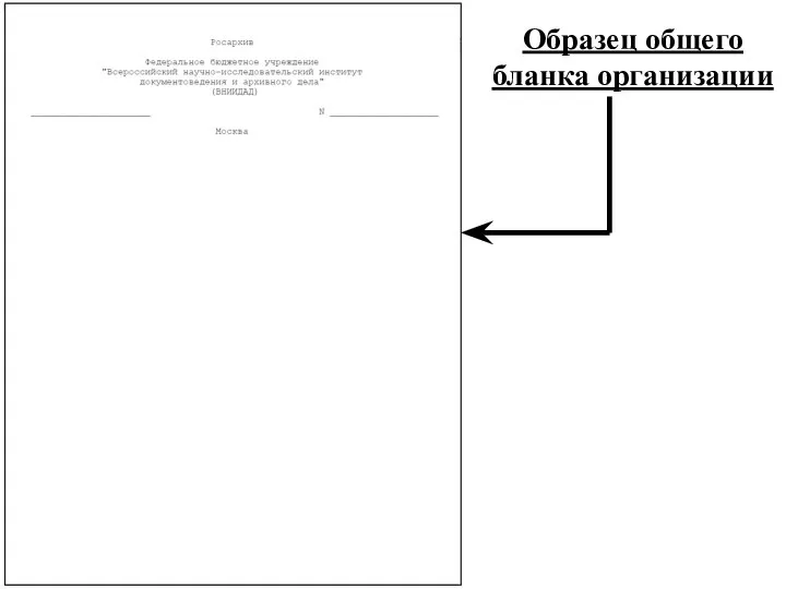 Образец общего бланка организации