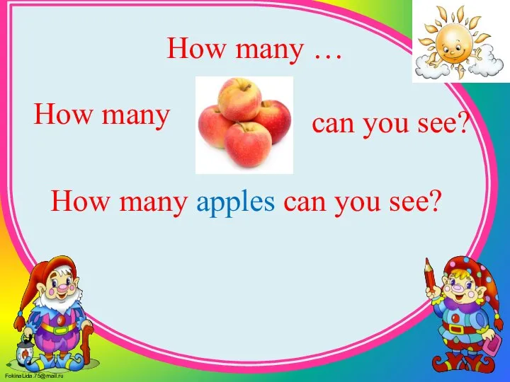How many … How many can you see? How many apples can you see?