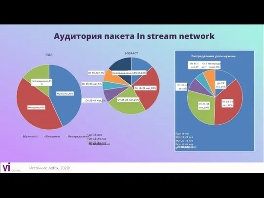 Аудитория пакета In stream network Источник: Adfox, 2020г.