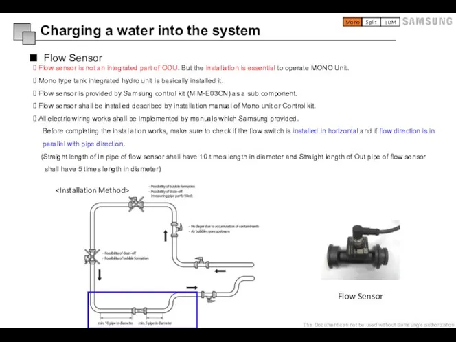 Flow Sensor Flow sensor is not an integrated part of ODU. But