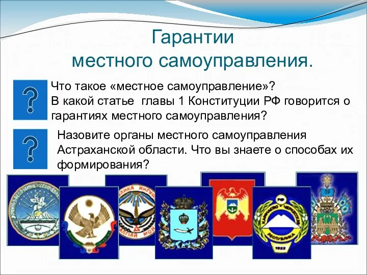 Гарантии местного самоуправления. Что такое «местное самоуправление»? В какой статье главы 1