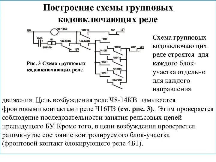 Построение схемы групповых кодовключающих реле Рис. 3 Схема групповых кодовключающих реле Схема