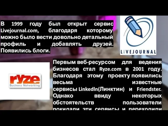 В 1999 году был открыт сервис Livejournal.com, благодаря которому можно было вести