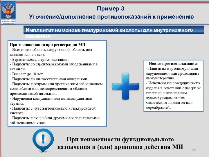 Пример 3. Уточнение/дополнение противопоказаний к применению Противопоказания при регистрации МИ - Введение