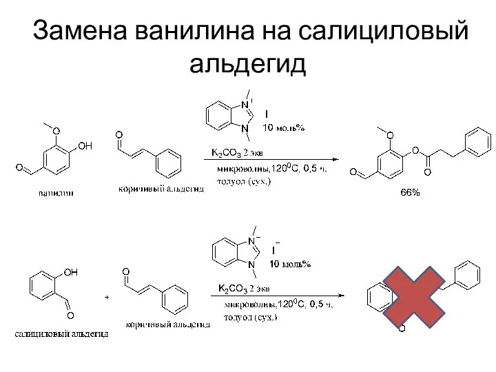 Замена ванилина на салициловый альдегид