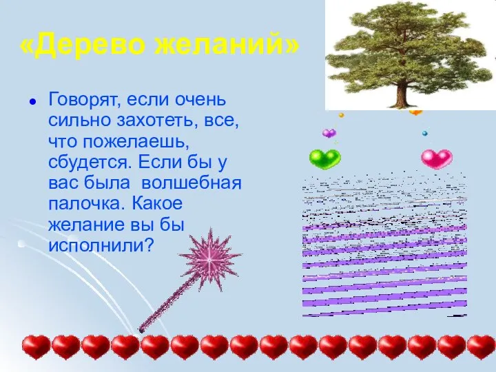 «Дерево желаний» Говорят, если очень сильно захотеть, все, что пожелаешь, сбудется. Если