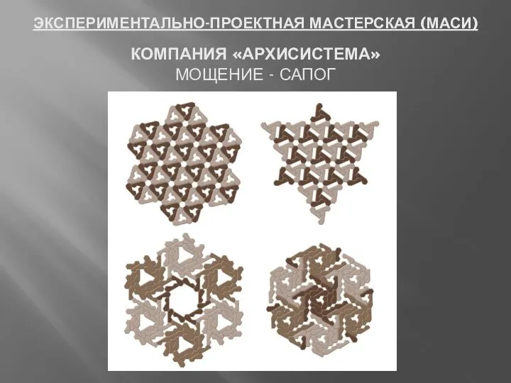 ЭКСПЕРИМЕНТАЛЬНО-ПРОЕКТНАЯ МАСТЕРСКАЯ (МАСИ) КОМПАНИЯ «АРХИСИСТЕМА» МОЩЕНИЕ - САПОГ