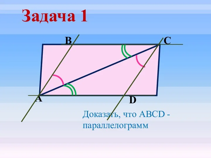 Задача 1 D С В А Доказать, что ABCD - параллелограмм