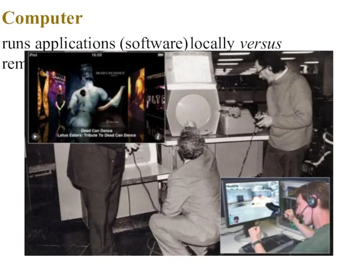Computer runs applications (software) locally versus remotely