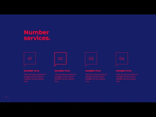Number services. NUMBER TITLE There are many variations of passages of Lorem