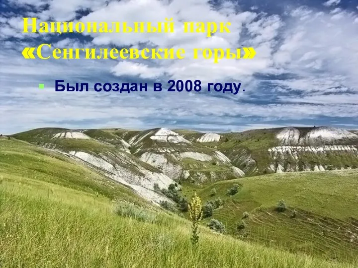 Национальный парк «Сенгилеевские горы» Был создан в 2008 году.