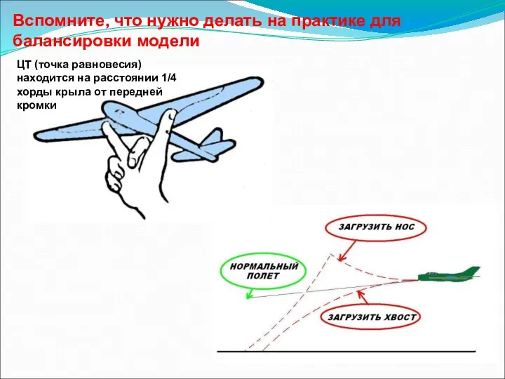 Вспомните, что нужно делать на практике для балансировки модели ЦТ (точка равновесия)