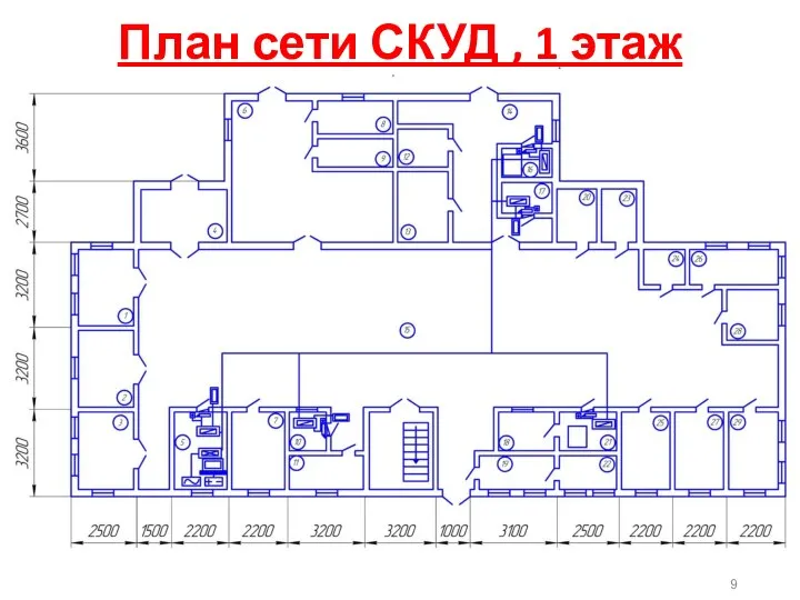 План сети СКУД , 1 этаж