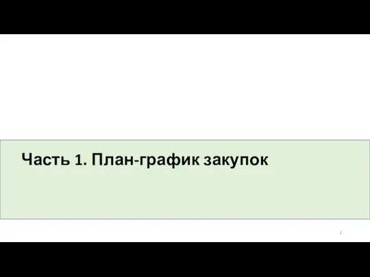 Часть 1. План-график закупок