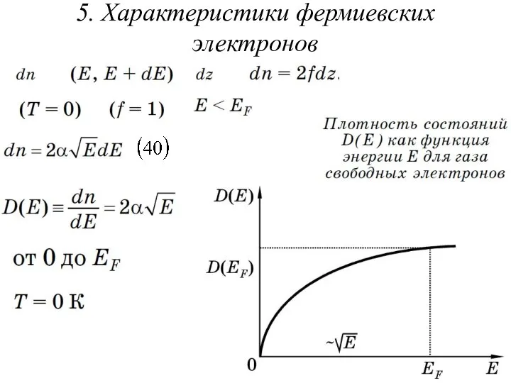 5. Характеристики фермиевских электронов