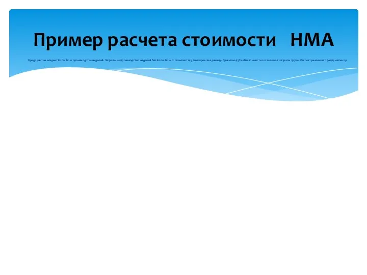 Предприятие владеет know-how производства изделий. Затраты на производство изделий без know-how составляют