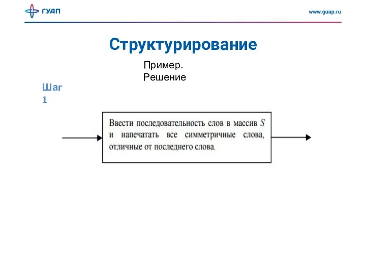 Структурирование Шаг 1 Пример. Решение