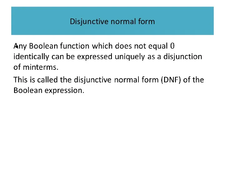 Disjunctive normal form