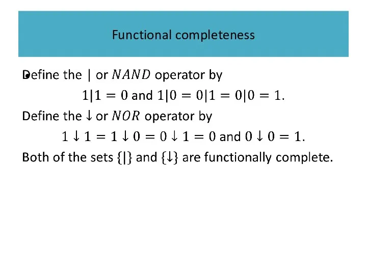 Functional completeness