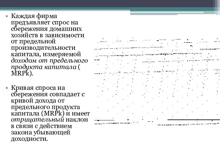 Каждая фирма предъявляет спрос на сбережения домашних хозяйств в зависимости от предельной