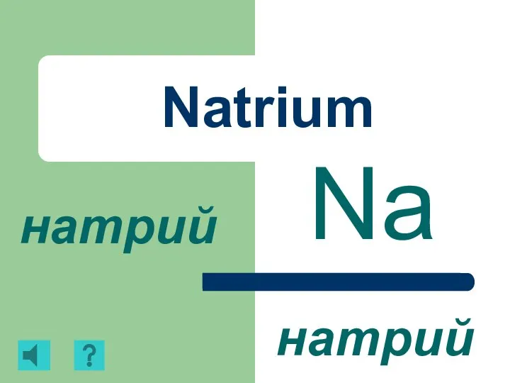 Natrium Na натрий натрий