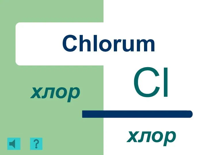 Chlorum Cl хлор хлор