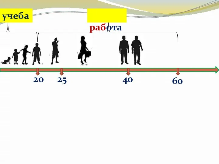 20 учеба 60 25 40 работа