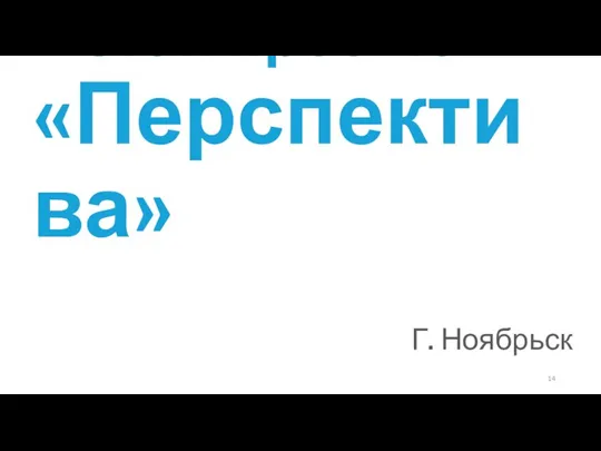 2 этап проекта: «Перспектива» Г. Ноябрьск